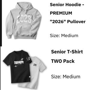 Ashley Highschool graduation, Senior 2026 iGray Hoodie and 2 T shirts men medium